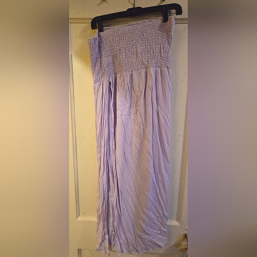 Lavender Smocked Maxi cover up